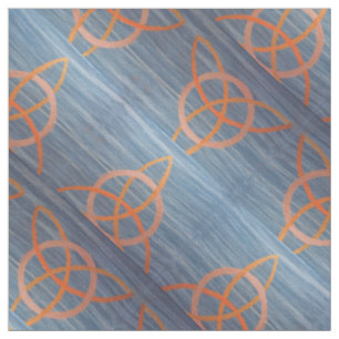 Tissu Triquetra Abstrait   Blue Gold Celtic Trinity Knot