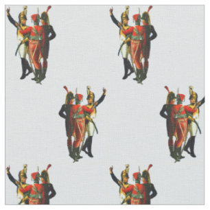 Tissu trois soldats français vers 1800