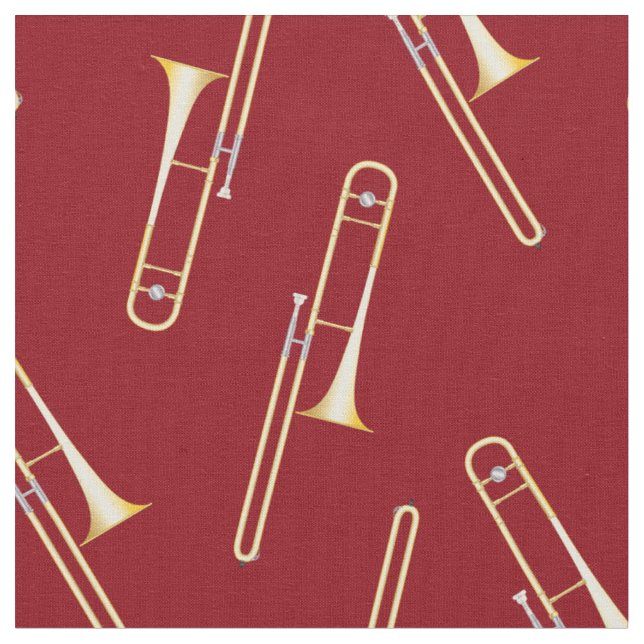 Tissu Trombones Music Musicien Salle Décor Rouge (Fermer)