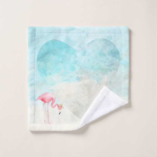 Tissu tropical de lavage de Bath de Flamant rose (Gant de toilette)