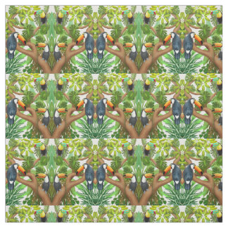 Tissu tropical d'oiseaux de toucan