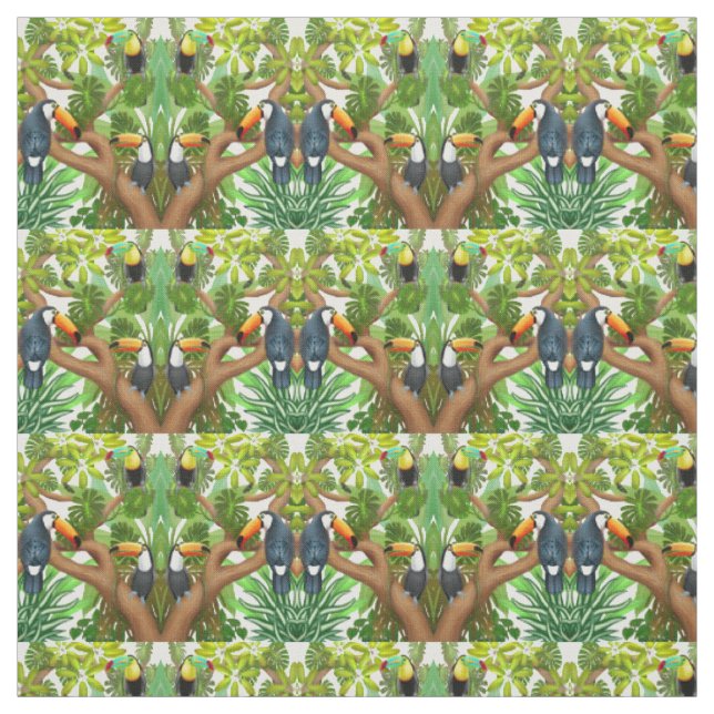 Tissu tropical d'oiseaux de toucan (Échantillon)