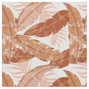 Tissu Tropical Terracotta Palm Feuille Motif