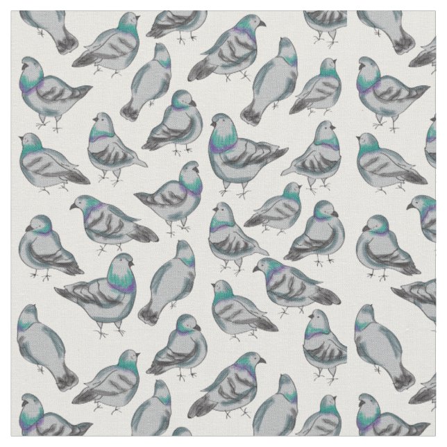Tissu Troupeau de pigeons (Fermer)