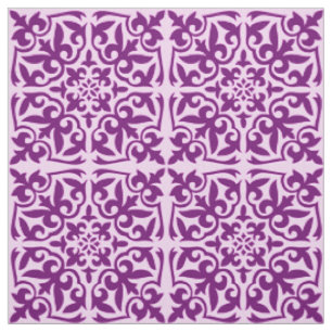Tissu Tuiles marocaines - violet et orchidée