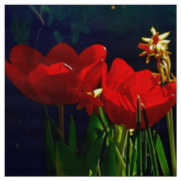 Tissu Tulipe rouge