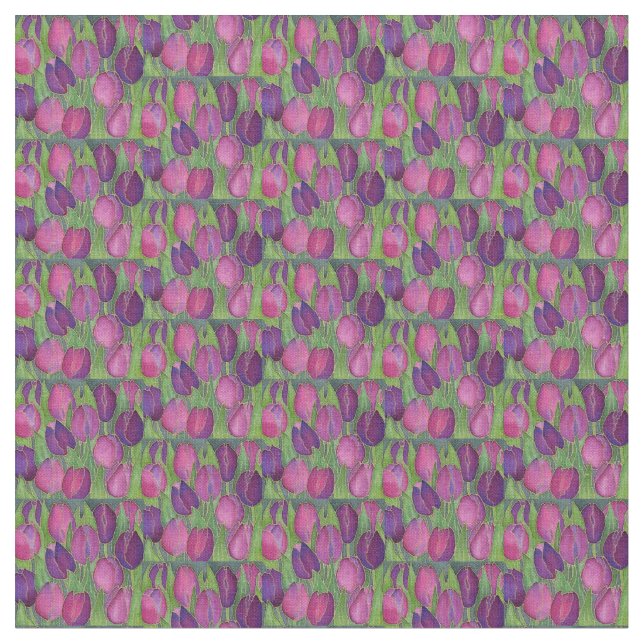 Tissu Tulipes pourpres Fabric (Fermer)