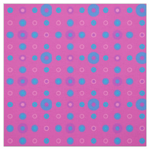 Tissu Turquoise, Bleu, Magenta, Motif à points Polka vio