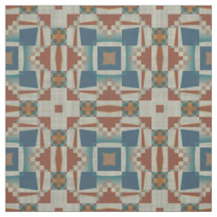 Tissu Turquoise Bleu Taupe Brûlé Orange Brown apparence 