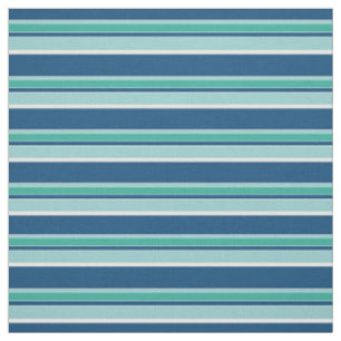 Tissu Turquoise Blue Seafoam Green Stripes Motif