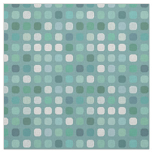 Tissu Turquoise Carré de ronde rétro chic Turquoise Mo