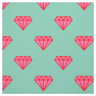 Tissu : Turquoise et pierres gemmes roses