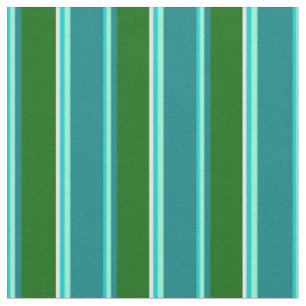 Tissu Turquoise foncé, Aquamarine, Turquoise, Vert & Bla