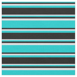 Tissu Turquoise foncé, noir & Motif Lavande