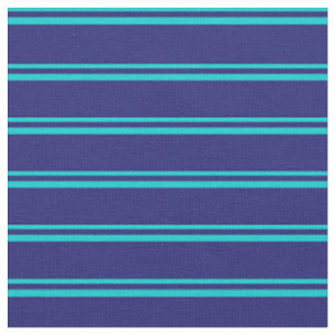 Tissu Turquoise foncée et Motif bleu nuit