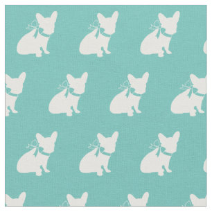 Tissu Turquoise français de Chien à chien de taureau f