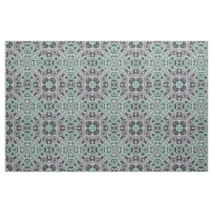 Tissu Turquoise gris violet rétro Chic Nouveau Motif mos