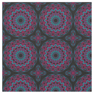 Tissu Turquoise-Magenta sur le Kaleidoheart noir