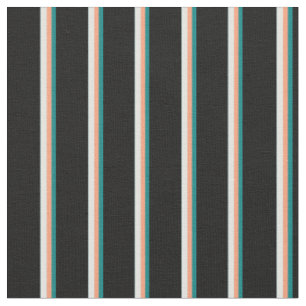 Tissu Turquoise, Saumon clair, Cyan clair et noir