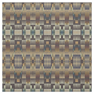Tissu Turquoise Tan Taupe Brown Mosaïque Tribale autocht