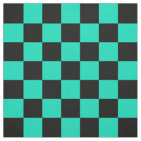 Turquoise Turquoise Black Checker Motif Textile