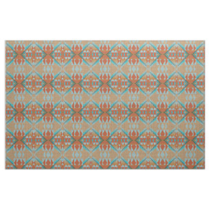 Tissu Turquoise Turquoise Bleu Vert Orange