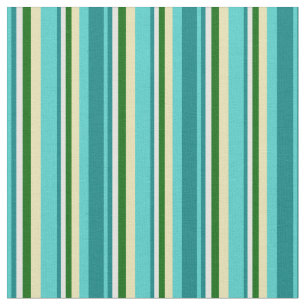 Tissu Turquoise, Turquoise, Cyan clair, Vert foncé & Tan