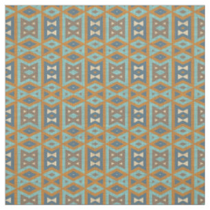 Tissu Turquoise Turquoise Orange Brown Eclectique Ethniq