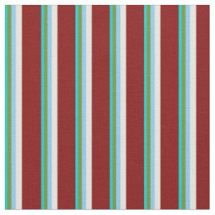 Tissu Turquoise, Vert, Ciel clair, Beige & Maroon