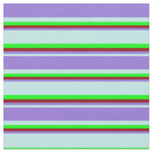 Tissu Turquoise, violet, rouge foncé et rayures de citro