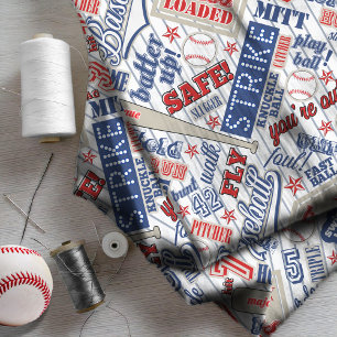 Tissu Typographie de baseball Rouge Blanc Bleu Bleu Trap