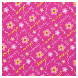 Tissu typographique rose nommé personnalisé par