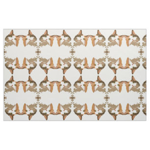 Tissu Un chat Calico Vert Portrait Artistique