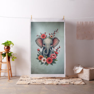 Tissu Une touche d'été : Le bébé éléphant