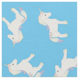 Tissu Unicorn Pastel Rainbow Blue