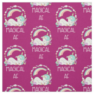 Tissu Unicorne drôle dire magique AF