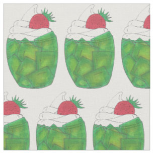 Tissu UTAH Green Gelatin Dessert Parfait fraise