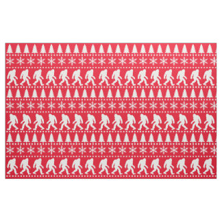 Tissu Vacances de Noël Bigfoot Sasquatch Imprimer