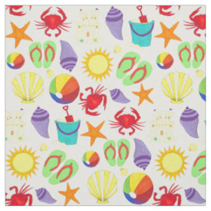 Tissu Vacances d'été Plage Ocean Sand Toys Vacances