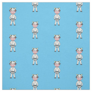 Tissu Vache mignonne en combinaison kung fu