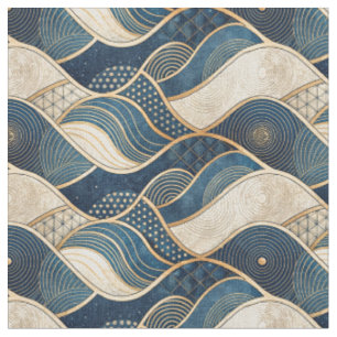 Tissu Vagues abstraites géométriques modernes et élégant
