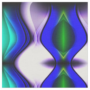 Tissu Vagues bleues et vertes Abstraites