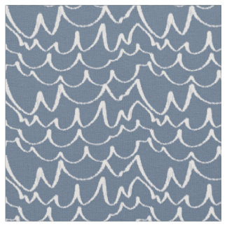 Tissu Vagues rayées bleues gris