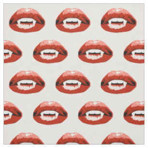 Tissu Vampire Dents Bouche Lèvres Rouges