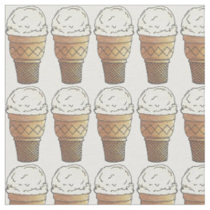 Tissu Vanilla Scoop Glace Câteau Cone Junk Food Footy