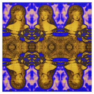TISSU VANITÉ FEMME BEAUTÉ-MODE / FRACTAUX BLEU OR
