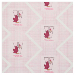 Tissu Vautour rose "V" monogrammé de l'enfant