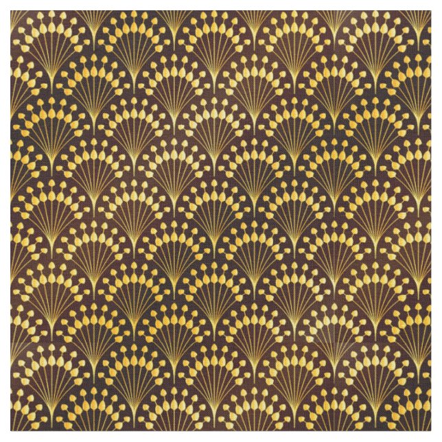 Tissu Ventilateur d'or Art Déco Motif (Fermer)