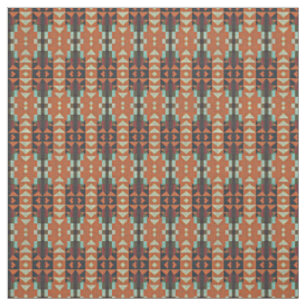 Tissu Vert Aqua Turquoise Rouge Orange Brown