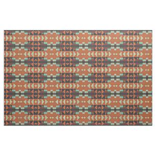 Tissu Vert Aqua Turquoise Rouge Orange Brown